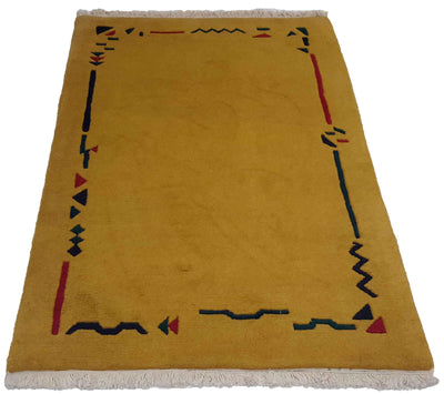 Canvello Hand Made Modern All Over Indo Gabbeh Rug - 3'0'' X 5'0''