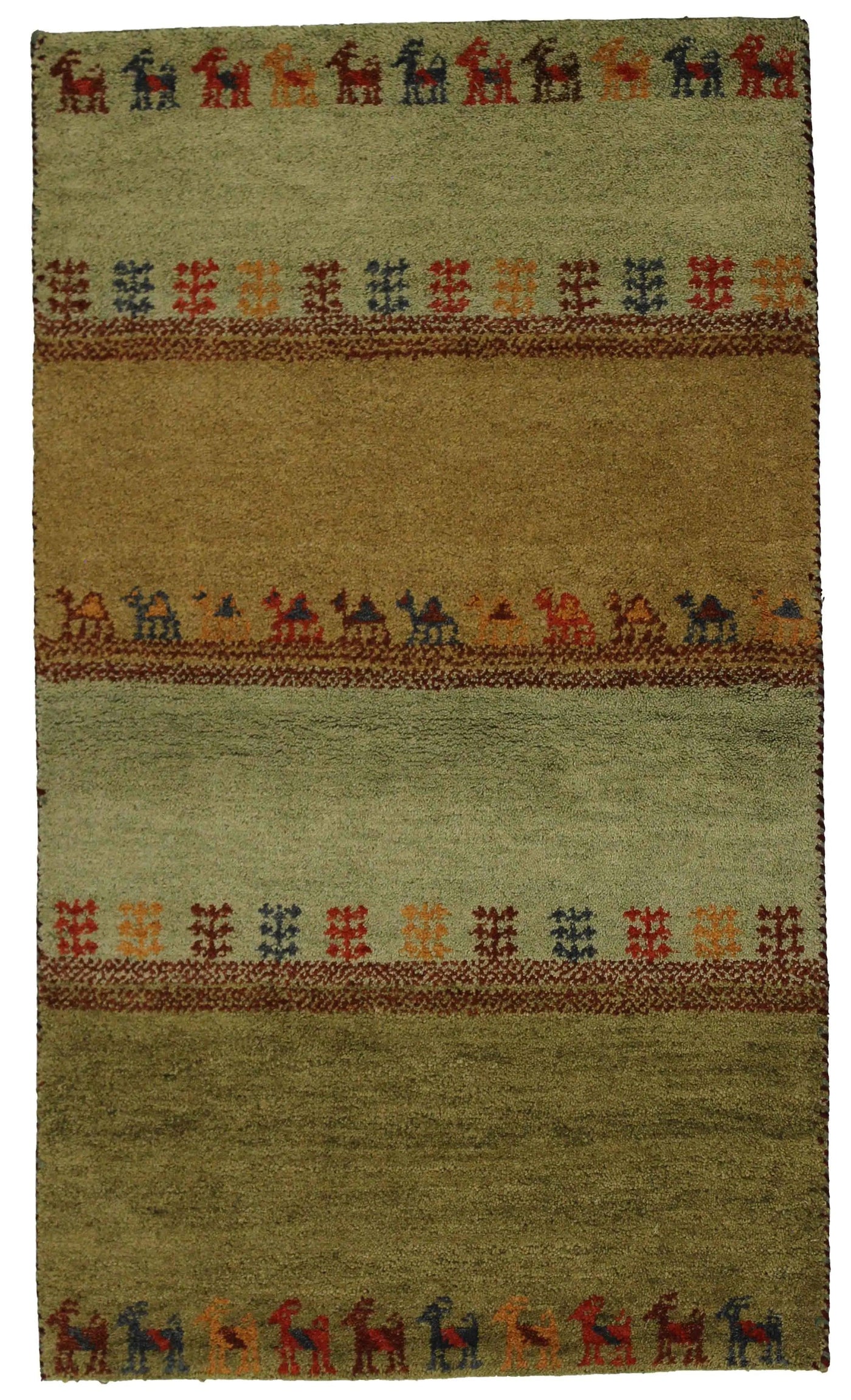 Canvello Hand Made Modern All Over Indo Gabbeh Rug - 3'0'' X 5'2''