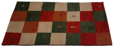 Canvello Hand Made Modern All Over Indo Gabbeh Rug - 3'0'' X 5'4''