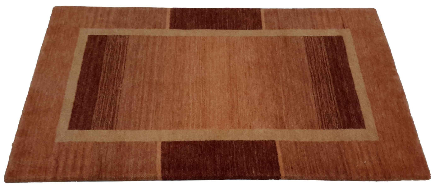 Canvello Hand Made Modern All Over Indo Gabbeh Rug - 3'1'' X 4'10''