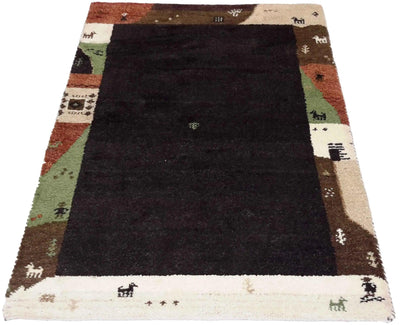 Canvello Hand Made Modern All Over Indo Gabbeh Rug - 3'1'' X 4'11''