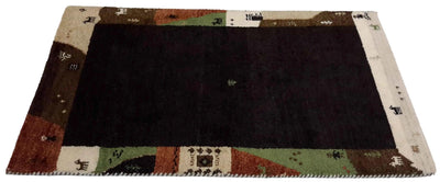 Canvello Hand Made Modern All Over Indo Gabbeh Rug - 3'1'' X 4'11''