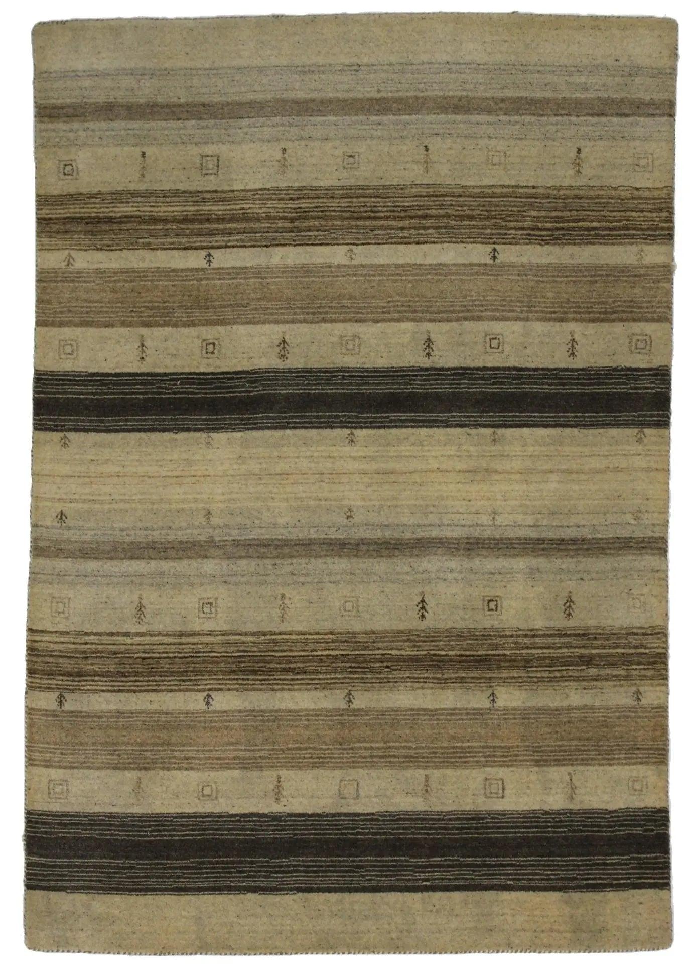 Canvello Hand Made Modern All Over Indo Gabbeh Rug - 3'11'' X 5'10''