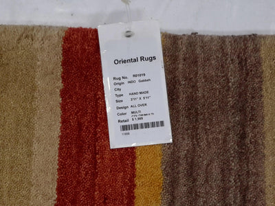 Canvello Hand Made Modern All Over Indo Gabbeh Rug - 3'11'' X 5'11''