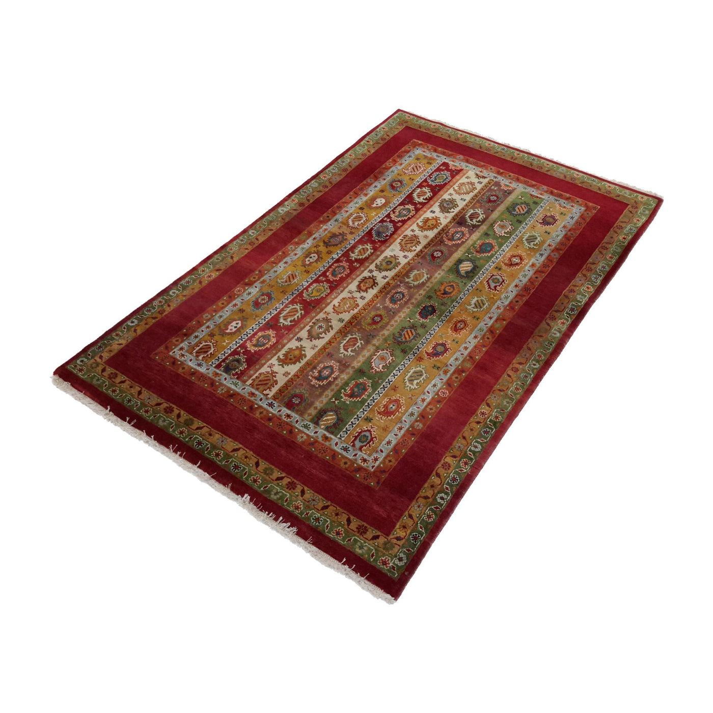 Canvello Hand Made Modern All Over Indo Gabbeh Rug - 3'11'' X 6'0''