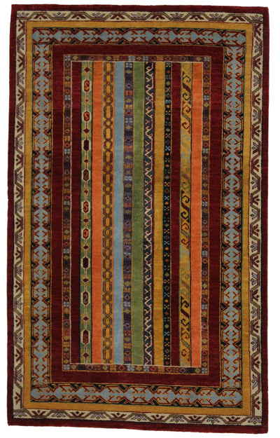 Canvello Hand Made Modern All Over Indo Gabbeh Rug - 3'2'' X 5'2''