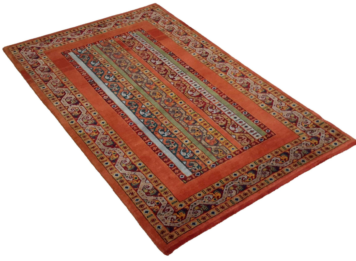 Canvello Hand Made Modern All Over Indo Gabbeh Rug - 3'0'' X 4'11'' - Canvello