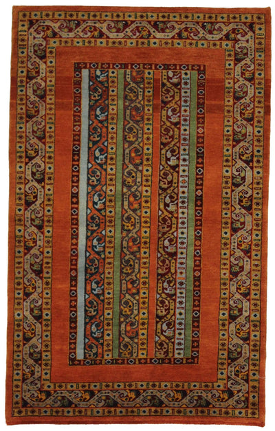 Canvello Hand Made Modern All Over Indo Gabbeh Rug - 3'0'' X 4'11'' - Canvello