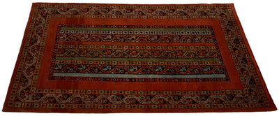 Canvello Hand Made Modern All Over Indo Gabbeh Rug - 3'0'' X 4'11'' - Canvello