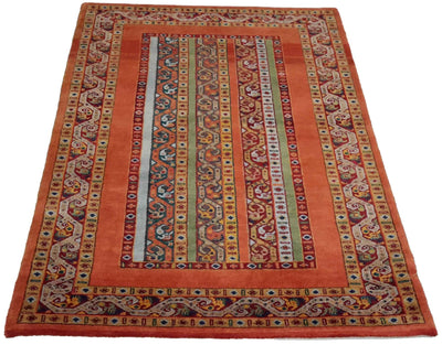 Canvello Hand Made Modern All Over Indo Gabbeh Rug - 3'0'' X 4'11'' - Canvello