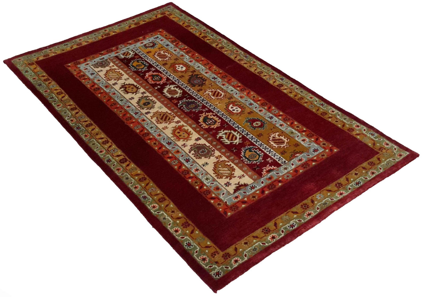 Canvello Hand Made Modern All Over Indo Gabbeh Rug - 3'0'' X 5'0'' - Canvello