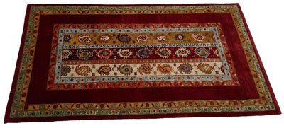 Canvello Hand Made Modern All Over Indo Gabbeh Rug - 3'0'' X 5'0'' - Canvello