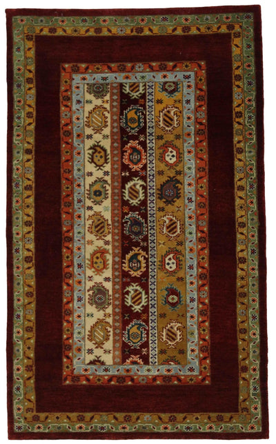 Canvello Hand Made Modern All Over Indo Gabbeh Rug - 3'0'' X 5'0'' - Canvello