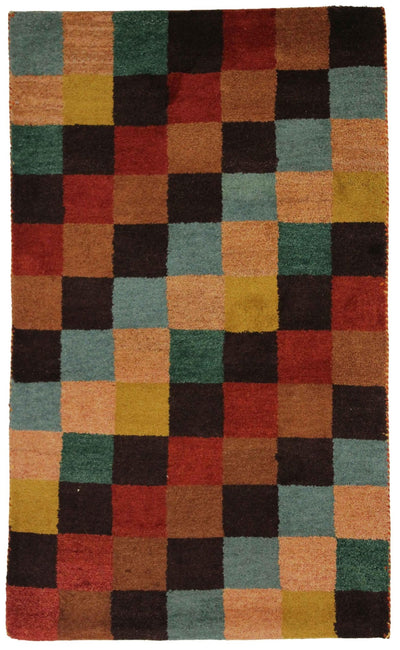 Canvello Hand Made Modern All Over Indo Gabbeh Rug - 3'0'' X 5'0'' - Canvello