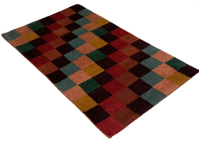 Canvello Hand Made Modern All Over Indo Gabbeh Rug - 3'0'' X 5'0'' - Canvello