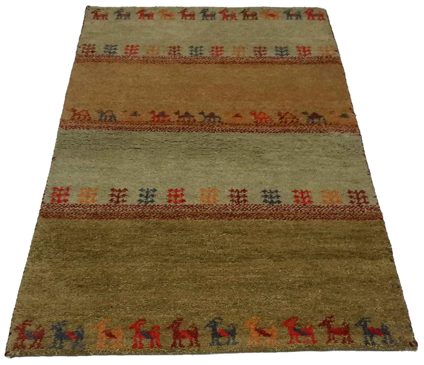 Canvello Hand Made Modern All Over Indo Gabbeh Rug - 3'0'' X 5'2'' - Canvello