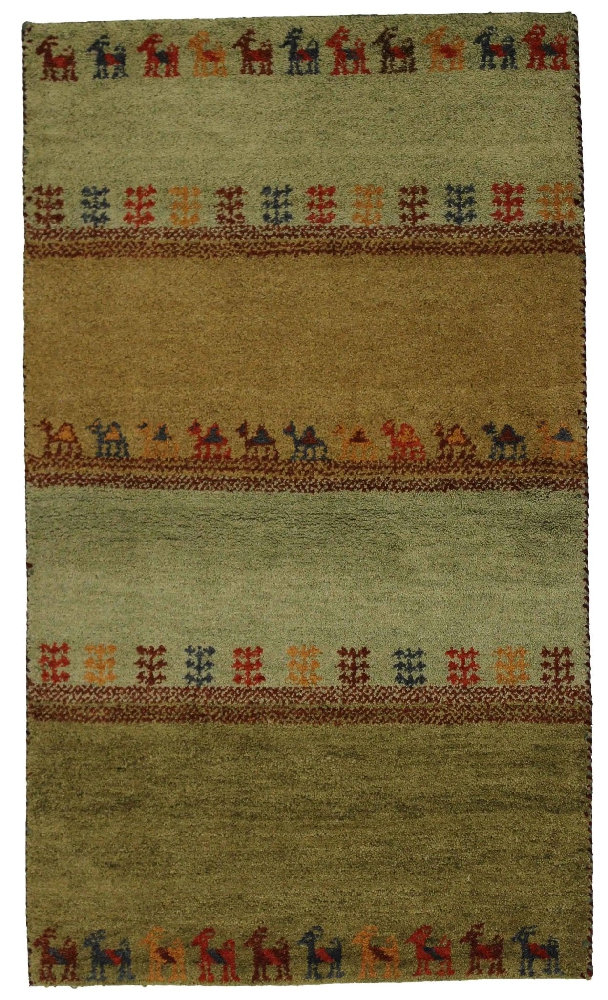 Canvello Hand Made Modern All Over Indo Gabbeh Rug - 3'0'' X 5'2'' - Canvello