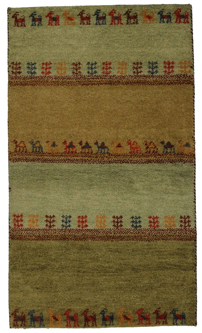 Canvello Hand Made Modern All Over Indo Gabbeh Rug - 3'0'' X 5'2'' - Canvello