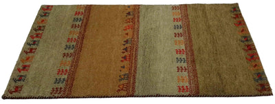 Canvello Hand Made Modern All Over Indo Gabbeh Rug - 3'0'' X 5'2'' - Canvello