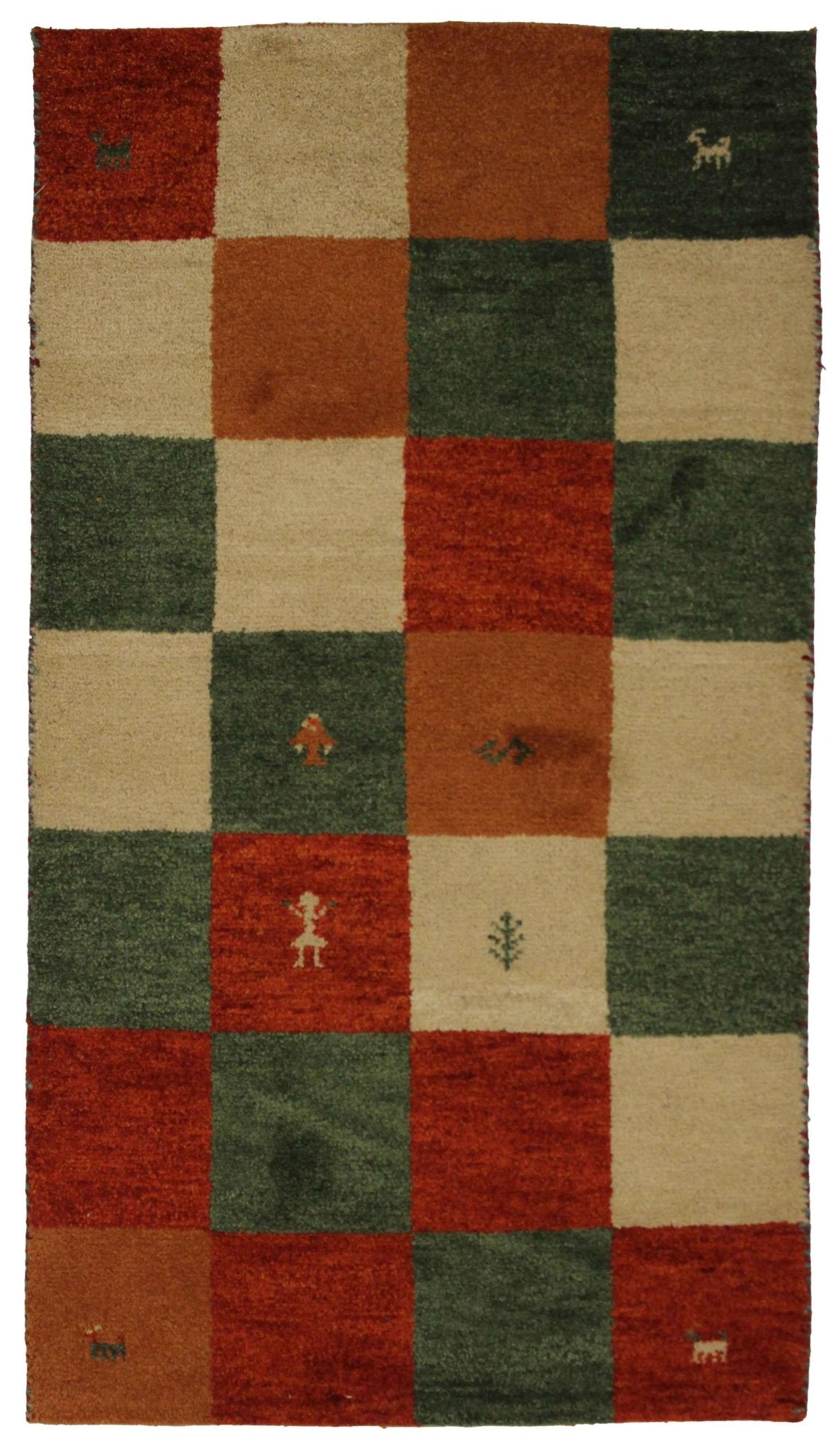 Canvello Hand Made Modern All Over Indo Gabbeh Rug - 3'0'' X 5'4'' - Canvello