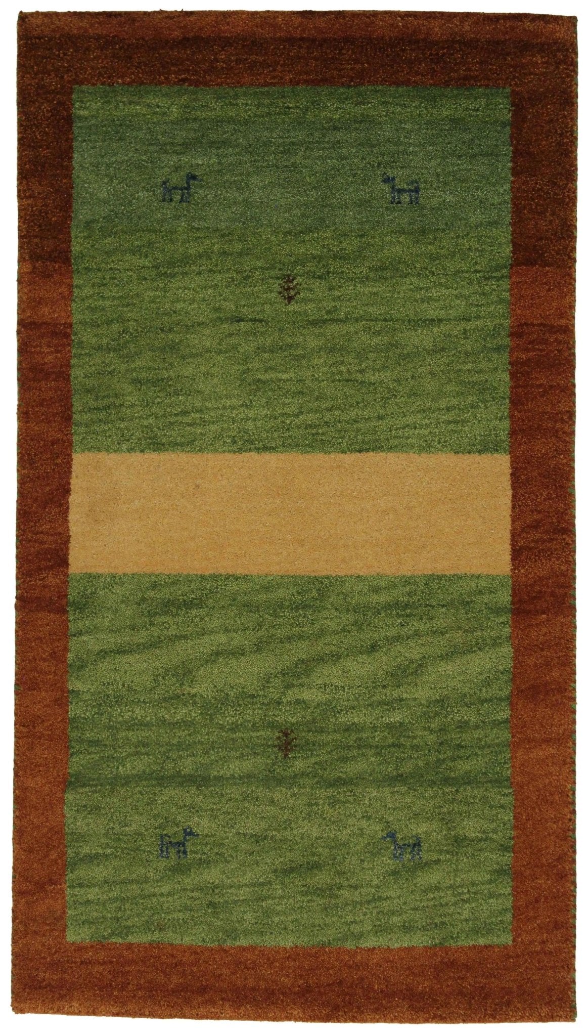 Canvello Hand Made Modern All Over Indo Gabbeh Rug - 3'0'' X 5'5'' - Canvello