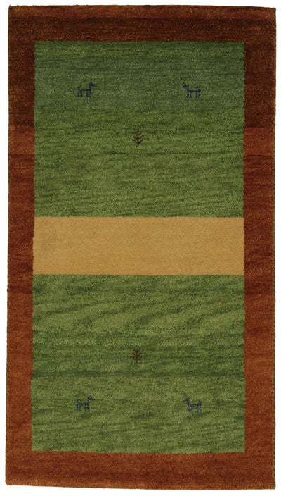 Canvello Hand Made Modern All Over Indo Gabbeh Rug - 3'0'' X 5'5'' - Canvello