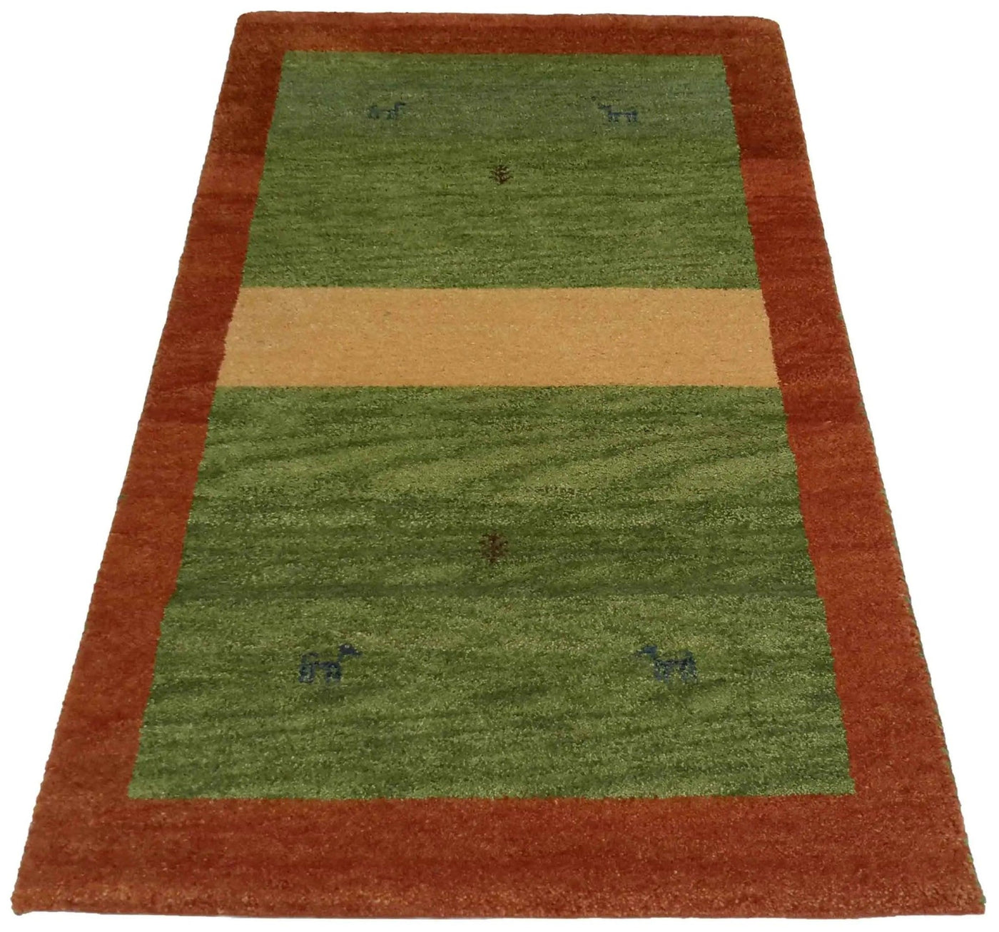 Canvello Hand Made Modern All Over Indo Gabbeh Rug - 3'0'' X 5'5'' - Canvello