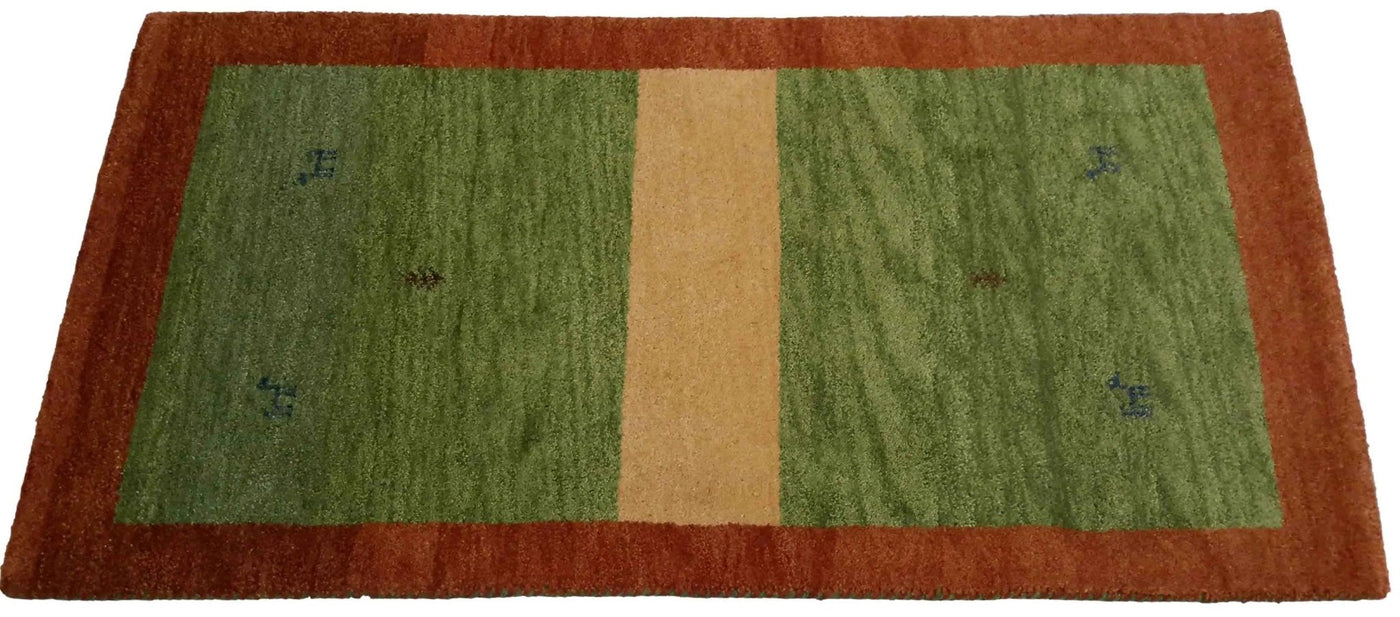 Canvello Hand Made Modern All Over Indo Gabbeh Rug - 3'0'' X 5'5'' - Canvello