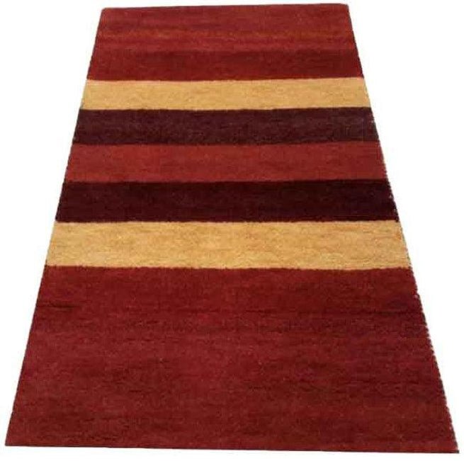 Canvello Hand Made Modern All Over Indo Gabbeh Rug - 3'0'' X 5'6'' - Canvello