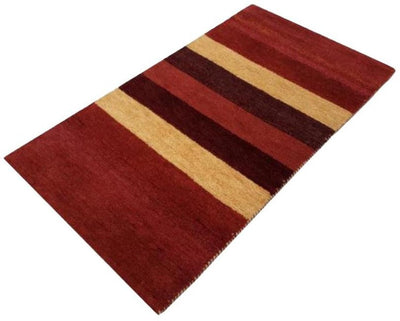 Canvello Hand Made Modern All Over Indo Gabbeh Rug - 3'0'' X 5'6'' - Canvello