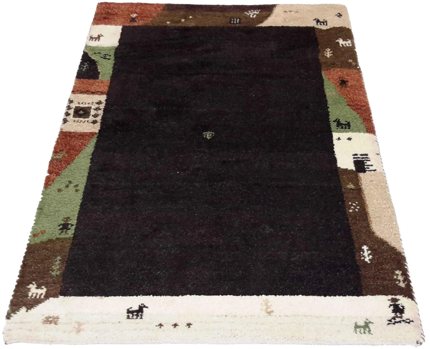 Canvello Hand Made Modern All Over Indo Gabbeh Rug - 3'1'' X 4'11'' - Canvello