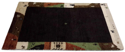 Canvello Hand Made Modern All Over Indo Gabbeh Rug - 3'1'' X 4'11'' - Canvello