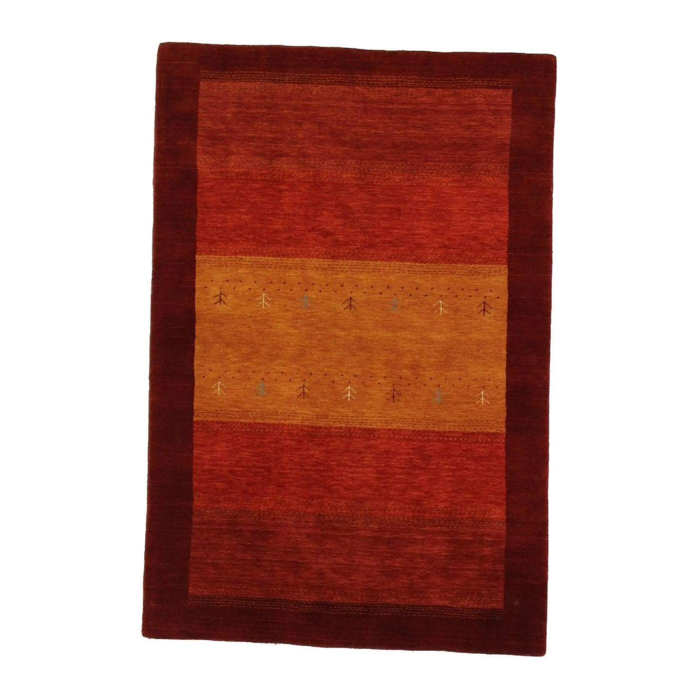 Canvello Hand Made Modern All Over Indo Gabbeh Rug - 3'10'' X 5'10'' - Canvello