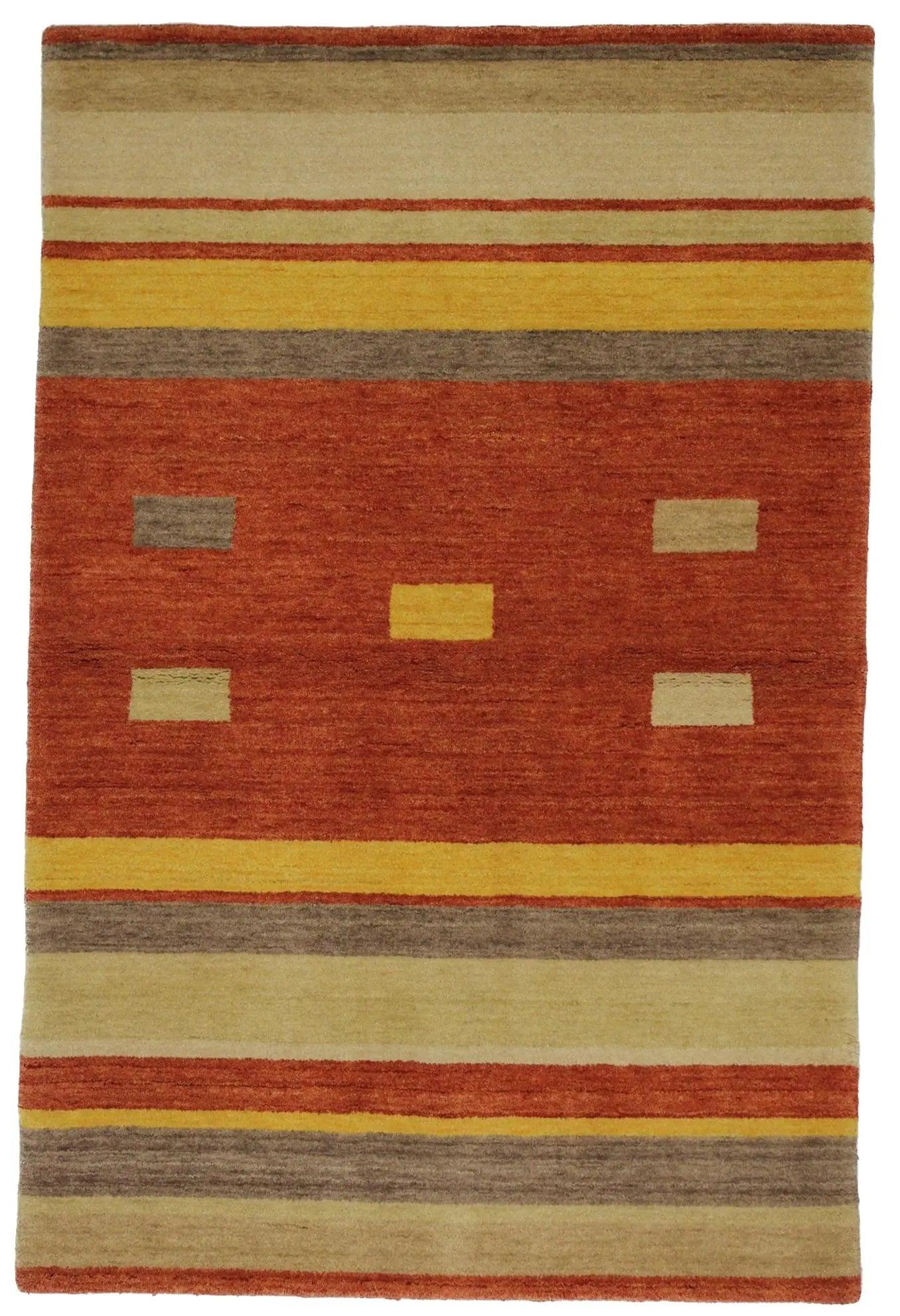 Canvello Hand Made Modern All Over Indo Gabbeh Rug - 3'11'' X 5'11'' - Canvello