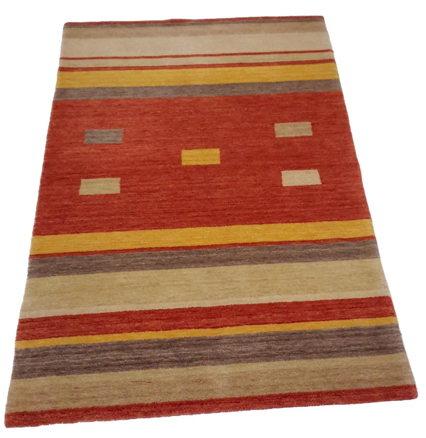 Canvello Hand Made Modern All Over Indo Gabbeh Rug - 3'11'' X 5'11'' - Canvello