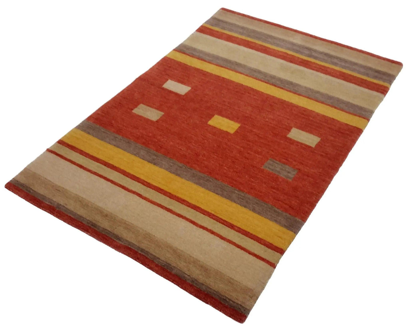 Canvello Hand Made Modern All Over Indo Gabbeh Rug - 3'11'' X 5'11'' - Canvello