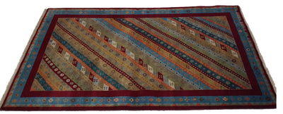 Canvello Hand Made Modern All Over Indo Gabbeh Rug - 3'11'' X 6'0'' - Canvello