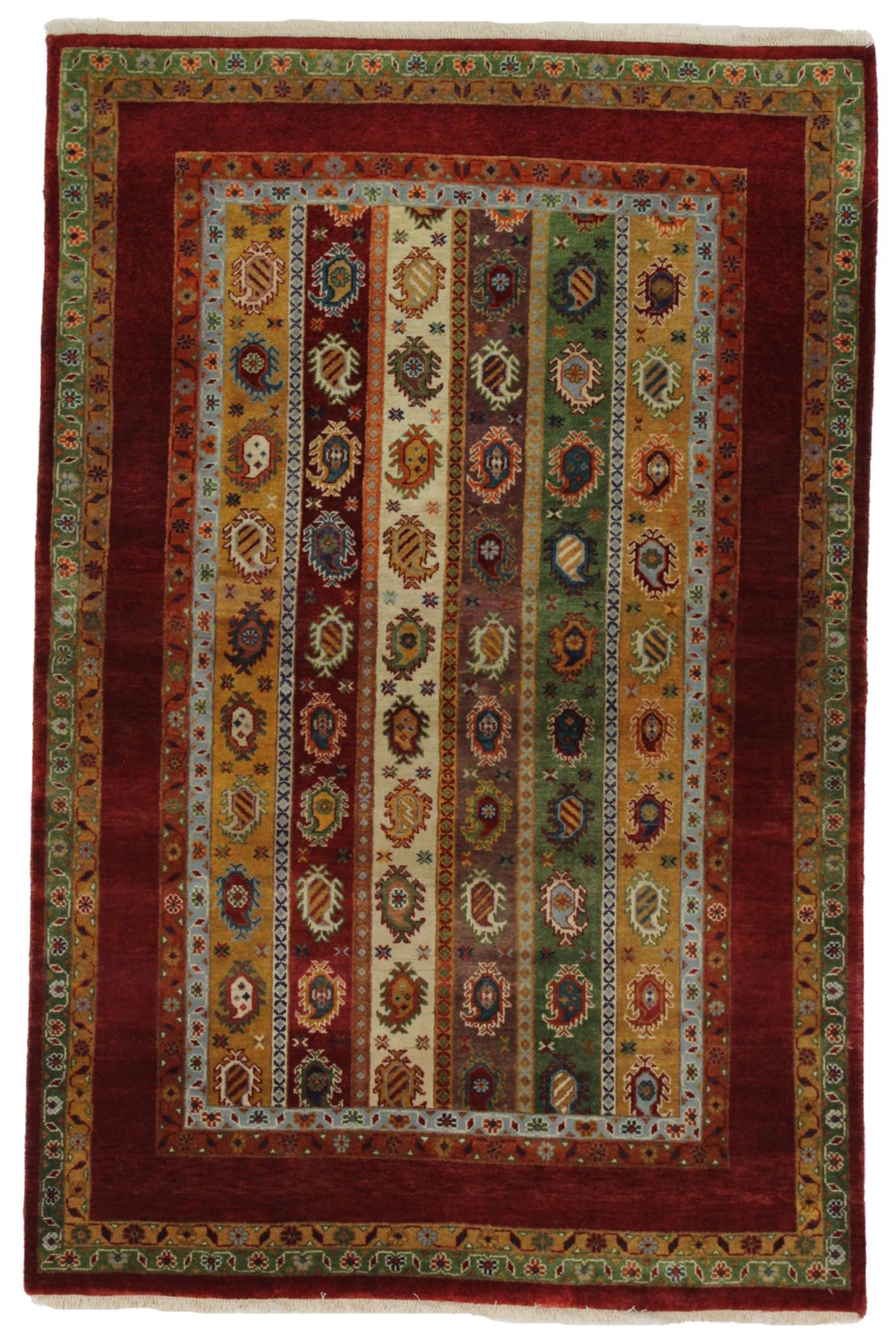 Canvello Hand Made Modern All Over Indo Gabbeh Rug - 3'11'' X 6'0'' - Canvello