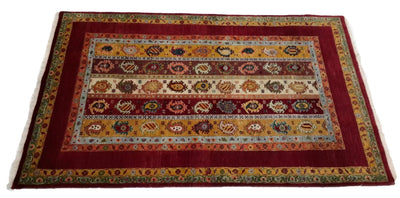 Canvello Hand Made Modern All Over Indo Gabbeh Rug - 3'11'' X 6'11'' - Canvello