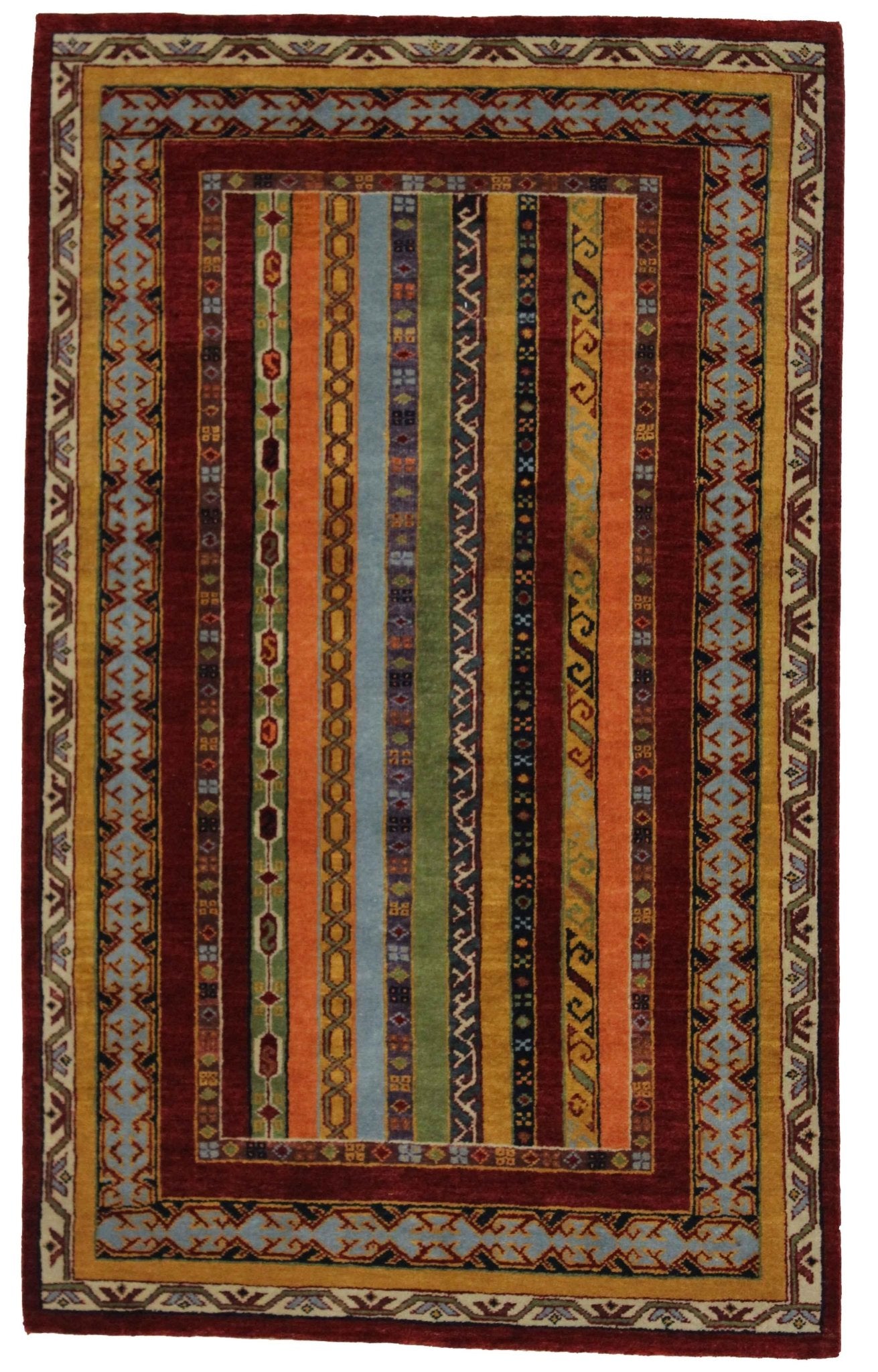 Canvello Hand Made Modern All Over Indo Gabbeh Rug - 3'2'' X 5'2'' - Canvello