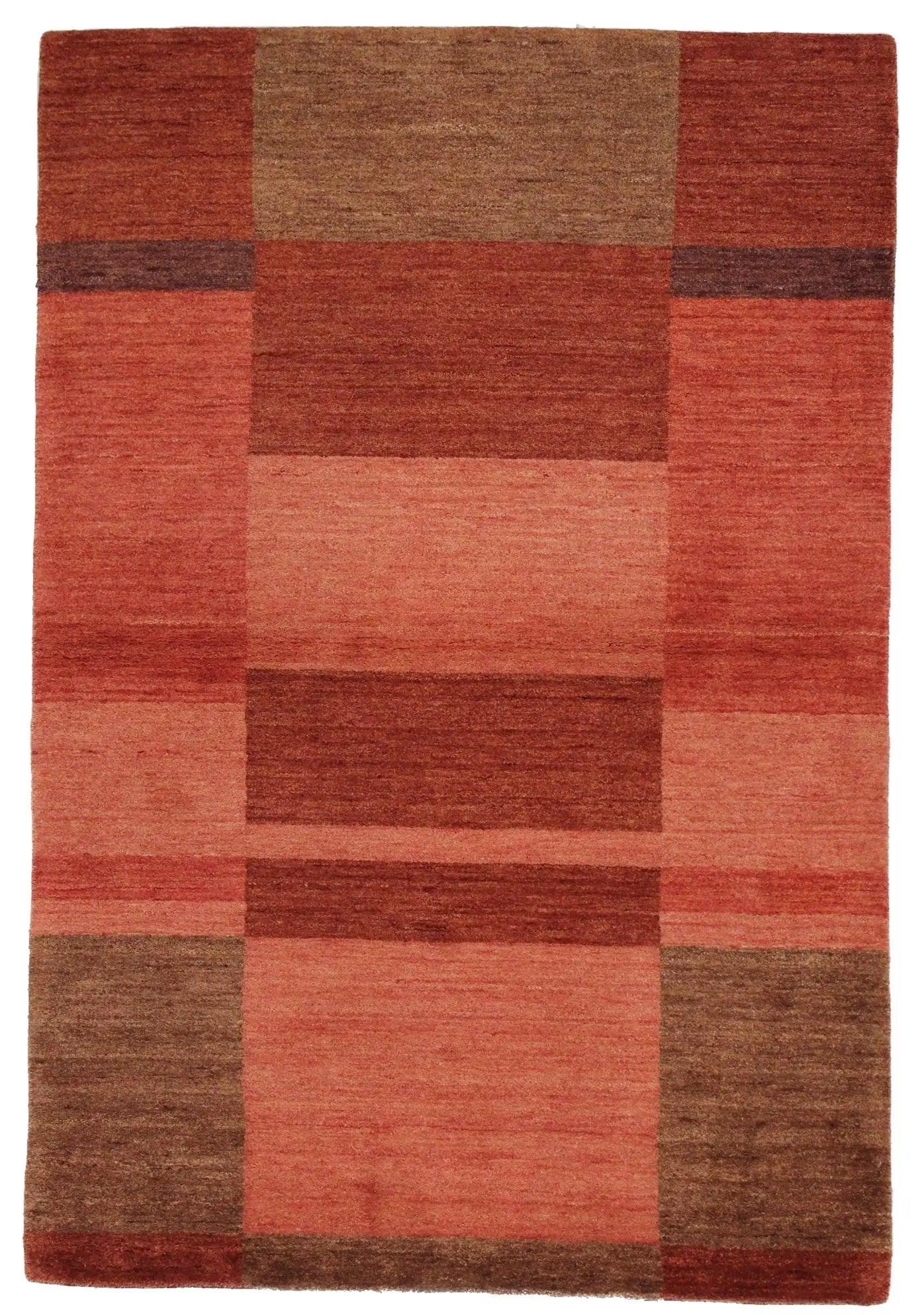 Canvello Hand Made Modern All Over Indo Gabbeh Rug - 4'0'' X 5'11''