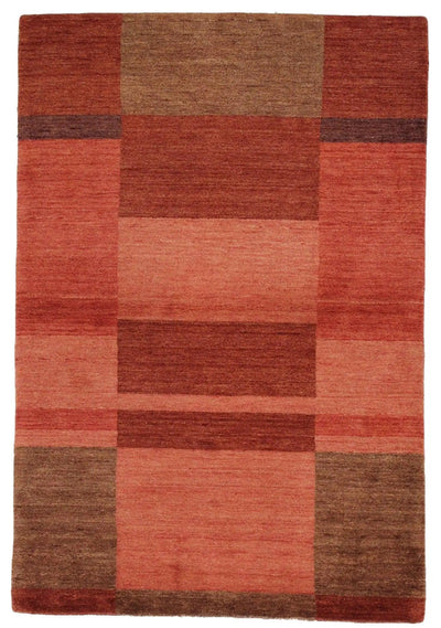 Canvello Hand Made Modern All Over Indo Gabbeh Rug - 4'0'' X 5'11''