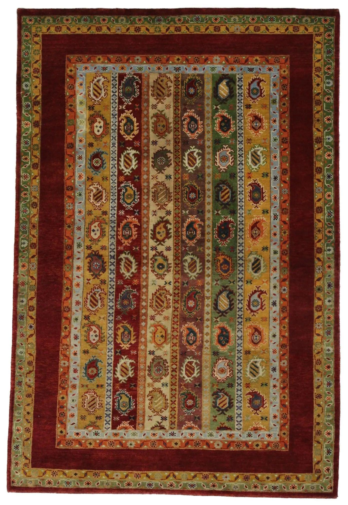 Canvello Hand Made Modern All Over Indo Gabbeh Rug - 4'0'' X 6'0''