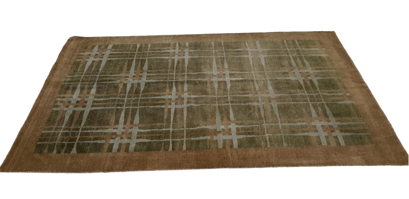 Canvello Hand Made Modern All Over Indo Gabbeh Rug - 4'7'' X 6'6''