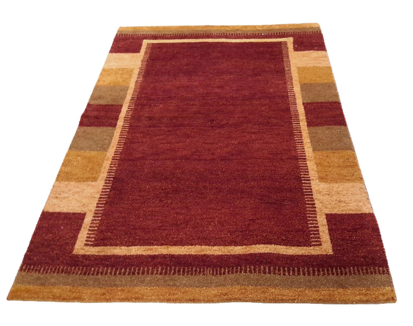 Canvello Hand Made Modern All Over Indo Gabbeh Rug - 4'7'' X 6'8''