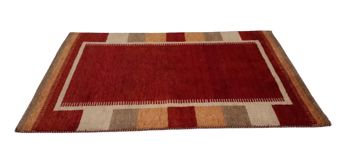 Canvello Hand Made Modern All Over Indo Gabbeh Rug - 4'8'' X 6'7''