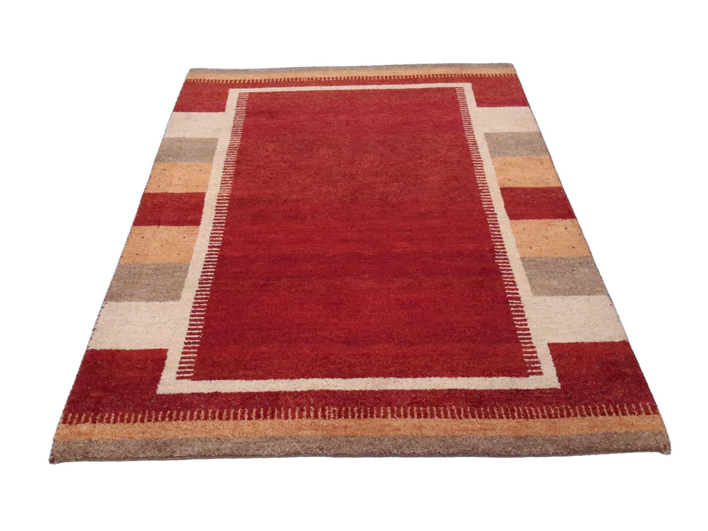 Canvello Hand Made Modern All Over Indo Gabbeh Rug - 4'8'' X 6'7''