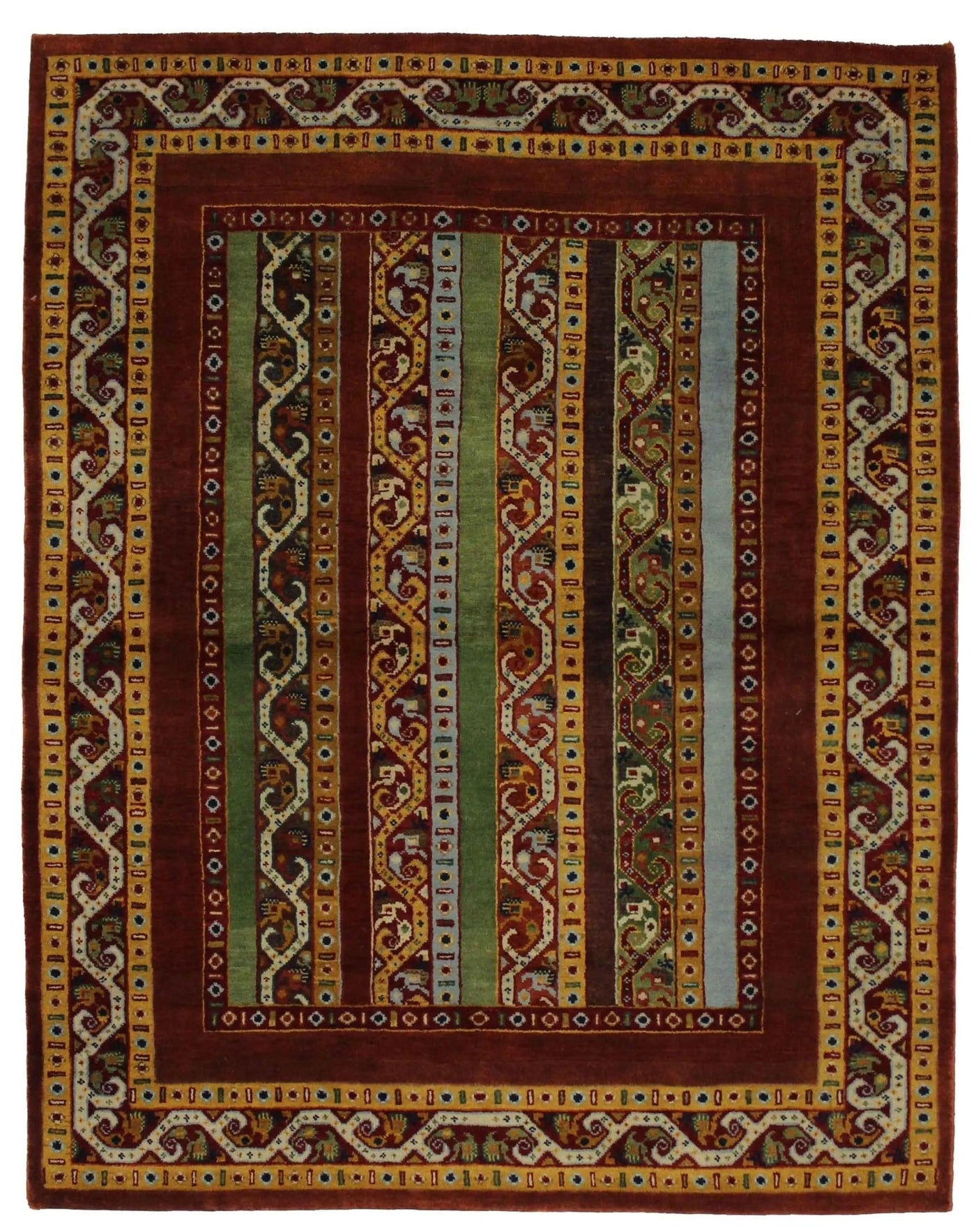 Canvello Hand Made Modern All Over Indo Gabbeh Rug - 4'0'' X 5'0'' - Canvello