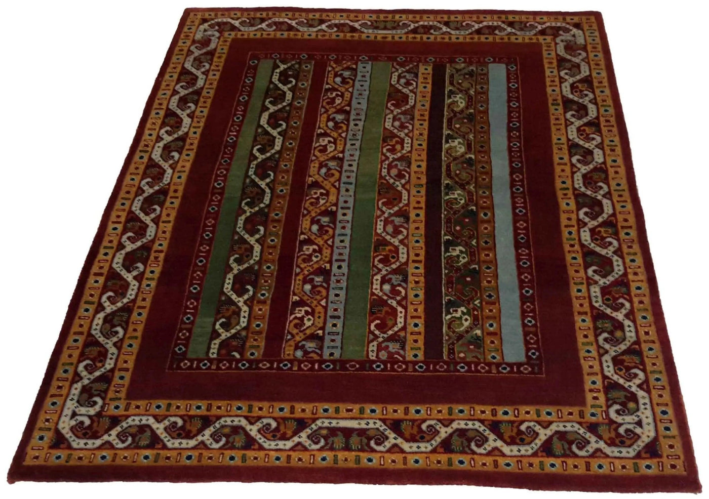 Canvello Hand Made Modern All Over Indo Gabbeh Rug - 4'0'' X 5'0'' - Canvello