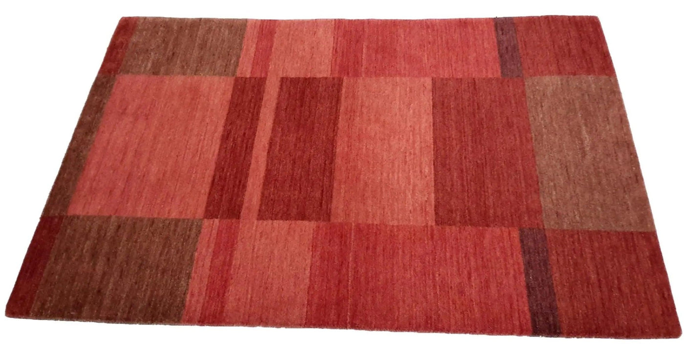 Canvello Hand Made Modern All Over Indo Gabbeh Rug - 4'0'' X 5'11'' - Canvello